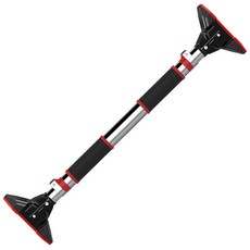 GUIA LA BRUNA 引體向上單槓 居家健身器材 免鑽孔門框單槓 多功能訓練 防滑安全, 黑紅