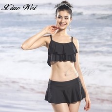 小薇的店 MIT泳之美品牌 優雅層次波浪邊二件式比基尼泳裝 (M-XL) 台灣製造, XL