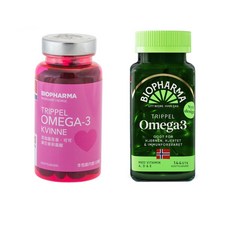 Isbjorn 挪威北極熊保健專家 三倍濃縮魚油 女性專用魚油 各一瓶組 Omega-3 深海魚油 女性保健, 1套, 264顆