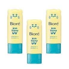 일본 비오레 니쿠큐 키즈 선크림 70g 고양이 발자국 스탬프 SPF50+ PA+++, 3개