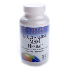 PLANETARY HERBALS 氨基葡萄糖MSM草本錠 1000mg, 180顆, 1罐
