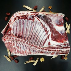 영월 약초먹은 국내산 흑염소고기 염소고기 갈비살 뼈포함 먹기좋게 잘라냄 정육 (살+껍질) 1kg, 3개