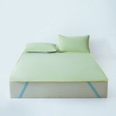 2026 錦氨涼感夏涼席 自然涼感床笠席子床墊薄墊, 涼席-冬梨綠,150*200cm單涼席