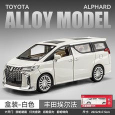 豐田埃爾法車模 1:24 仿真合金汽車模型 保姆車商務車汽車擺件兒童玩具, 1個, 埃爾法白色