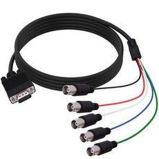 VGA에서 5BNC 비디오 신호 케이블 HD 15 VGA 수컷에서 5 BNC 암 RGBHV 동축 모니터 분배 HDTV PC 프로젝터 대형 화면 영상 변환 1.5M5피트