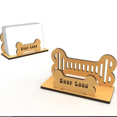 새로운 단단한 나무 데스크탑 선반 상자 크리 에이 티브 개 뼈 디스플레이 스탠드 위치 카드 주최자 명함 케이스 사무실, B, 1개