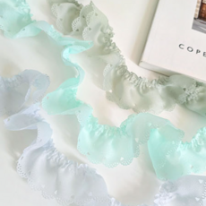 메쉬 초음파 살랑 주름 오간자 주름 레이스 소품장식, 1개, 연소라