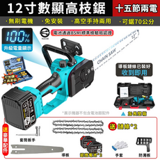 Cang 小 12吋 數顯 無刷電機 高枝鏈鋸 升級電量顯示 兩電, 1個