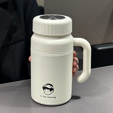 大容量手柄316不鏽鋼保溫杯 1000ml, 白色色 - 帶手柄, 1套