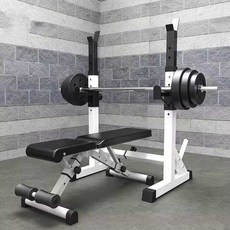 스쿼트랙 분리형 벤치 바벨 거치대 헬스장 운동기구 30kg, 상세페이지 참고, 70kg 친환경 바벨+스쿼트 랙+벤치프레스