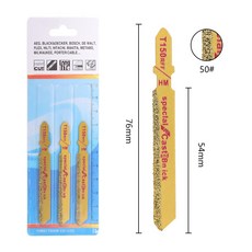T-생크 직소 톱날 다이아몬드 왕복 세라믹 타일 화강암 절단 도구용 브레이징 지그 4 인치 50 그릿 3 개, 3pcs 76mm 세트, 1개