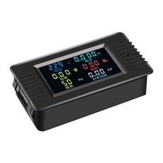 Peacefair PZEM-022 10A AC 스마트 디지털 전압 전류 전력 에너지 측정기 6in1 컬러 LED 스크린 단상 에너지 측정기, 검은색, 1개
