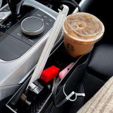 차량용 컵홀더 사이드포켓 블랙 조수석 자동차 차량 틈새수납 컵홀더 사이드포켓 용, 1개