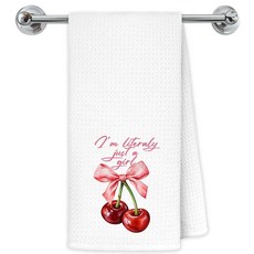 Exqcom Tropical Burnt 오렌지 플라밍고 키친 타월 여성용 플라밍고 선물 욕실 주방용 핸드 타월 새 애호가를 위한 선물 장식용 접시 타월 건조천 40.6 x 61, 보우 체리 타월