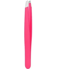 스테인리스 스틸 블랙 눈썹 족집게 사선 평평한 끝 뷰티 도구 속눈썹 족집게 인그로운 헤어 제거용, 02 rose red Oblique