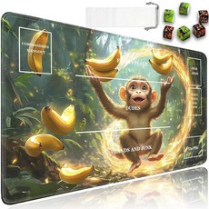 MTG/TCG 플레이매트 존이 있는 61 x 35.6cm(24 14인치) 트레이딩 카드 방수 보관 가방 및 주사위 6개 미끄럼 방지 고무 베이스 게임 배틀 PTCG 플레이, Jv-playmat-p7-4k-g191