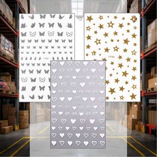 분장용 스티커 페이스 얼굴 펄 여름 워터밤 별, 실버나비