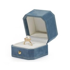 八角首飾盒, 湖藍色, 1個