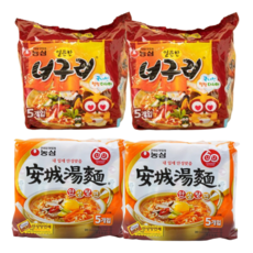 농심 얼큰한너구리 120g 5입 2개 + 안성탕면 125g 5입 2개, 신안배짜블(신라면5입,안성탕면5입,배홍동4입,짜파블랙4, 20개