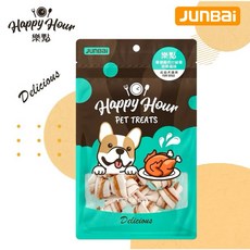 Happy Hour樂點 犬用零食 全齡犬零食 老犬 幼犬 軟的好好咬, 1個, 骨健雞肉打結骨, 培根風味, 100g