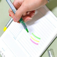 빈티지 형광펜 야광형광펜, 분홍