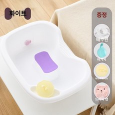 임산부 노인용 평면 샴푸기 침대형 헤어워시 가정용, 화이트 물주걱 마사지 브러시 빗물 캡, 1개, 1cc