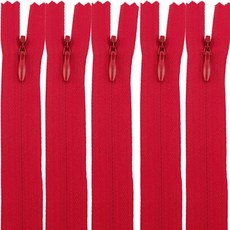 Joeunmall 콘솔지퍼 60cm 숨은지퍼 원피스 24인치, 519 레드-대, 5개