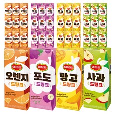 델몬트 드링크 4종 오렌지 10개 포도 10개 사과 10개 망고 10개 총40개, 40개, 190ml