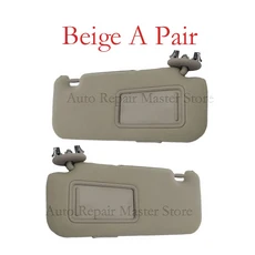 도요타 코롤라 2007 2013 자동차 회색 베이지 선 바이저 화장대 거울, 01   Mainland, 02 Beige A Pair