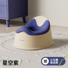 Taoqibaby 兒童馬桶坐便器 寶寶訓練便盆嬰兒抗菌小馬桶, 星空紫【3.0防側翻款】配小馬桶清潔刷99.9%抗菌 防滑底座 防濺前擋, 1個