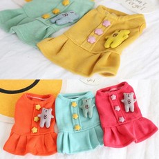 별나라 단추 원피스 애견의류 강아지옷, 민트 별나라, 1개