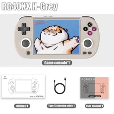 ANBERNIC RG40XX H RG 40XXH 레트로 휴대용 게임 콘솔 비디오 256G PSP 40 인치 IPS 스크린 Linux 시스템, 01 China Mainland, 01 128GB 8422 Games, 01 Grey