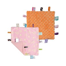 해외 CREVENT Tag Security 아기용 담요 남아용 부드럽고 작은 러비 아기 이불 감각 생일 베이비 샤워를 위한 훌륭한 선물 25.4 x 25.4cm10 10인치 8, Pink Star + Orange.