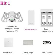 HOVERAir X1 포켓 사이즈 셀프 플라잉 카메라 미니 드론 셀카 액션 카메라 호버 에어 X1 크리스마스 선물 생일 선물, 5) White Kit 1