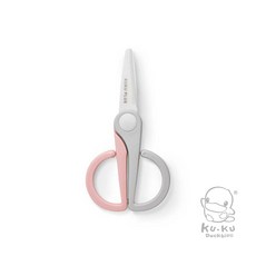 ku.ku 酷咕鴨安全食物剪刀，圓弧剪刀頭設計，寶寶用餐更安全，輕巧易握，外出方便攜帶, 莓果, 1個, 中型