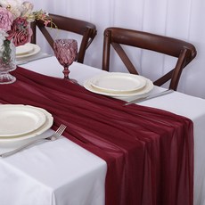 시폰 테이블 러너 Boho 쉬어 패브릭 웨딩 아치 오버레이 드레이핑 장식 생일 파티 장식을위한 실크, burgundy