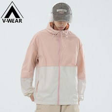 V-WEAR 冰絲防曬外套 UPF50+ 多色拼接寬鬆透氣連帽防曬服