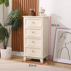 폭좁은 서랍장 협탁 소형 원목 사이드 원룸 탁자 수납장, 상세 페이지 참고, 아이보리 화이트 4서랍 40x30x80