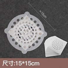 一次性過濾網貼紙 水槽排水孔毛髮 地漏 白色 【單片售】 15×15cm, 1個, 白色 過濾網【單片售】 15×15cm