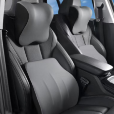 하이쉰 자동차 목 쿠션 차량용 메모리폼 허리 쿠션 목 등받이쿠션 일체형 세트, 1세트, 그레이