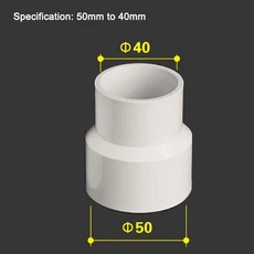 내부 50mm ~ 32/40/63/75mm 진공 청소기 액세서리 용 PVC 감속기 어댑터 호스 어댑터 정원 관개 피팅, 02 50-40mm