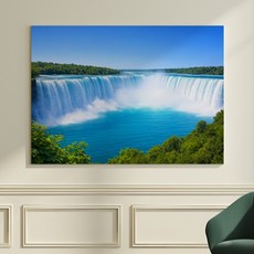 재물운 폭포그림 호수 물 그림 풍수 인테리어 거실 개업 집들이선물 액자, 01.나이아가라 폭포