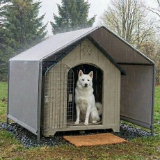 osshop 강아지 그늘막 텐트 애견 슬레이트 비막이 하우스 은신처 반려묘, 1개, 그레이 125x125x110cm