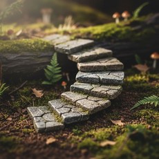 BIGHAPPY 미니어처 돌계단 테라리움 정원 꾸미기, 직선형