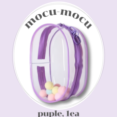 모꾸모꾸 인형 케이스 키링 투명 커버 팝마트 1세대 2세대 3세대 호환 방수 가방, 퍼플, 1개