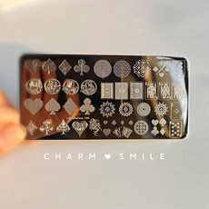 네일 템플릿 만화 캐릭터 스탬핑 플레이트 프렌치 라인 기하학 꽃 잎 동물 이미지 스테인레스 스틸 아트 스텐실, 옵션52) CJT-100, 1개