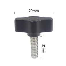 T타입 손잡이 엄지 나사 스테인레스 스틸 304 조임 볼트 고프로 액션 SLR 카메라 삼각대 어댑터 1/4 인치, 01 빠른  Mainland, 09 25mm