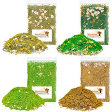 웜트리 4종 정적 잔디 무리 돌 풍경 지형 키트 모형 바위 자갈 바닥 미니어처 장면 DIY 피규어 철도 요정 정원 디오라마 용품