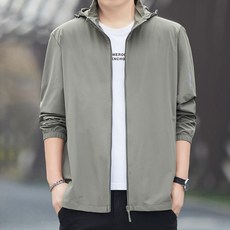 夏季薄款可脫帽防曬衣 男士戶外休閒運動釣魚防紫外線皮膚衣, 森林綠