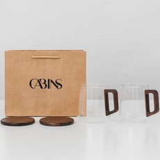 카빈스 집들이선물 신혼부부 머그컵 선물 세트, 1세트, 컵2p+컵받침2p+쇼핑백